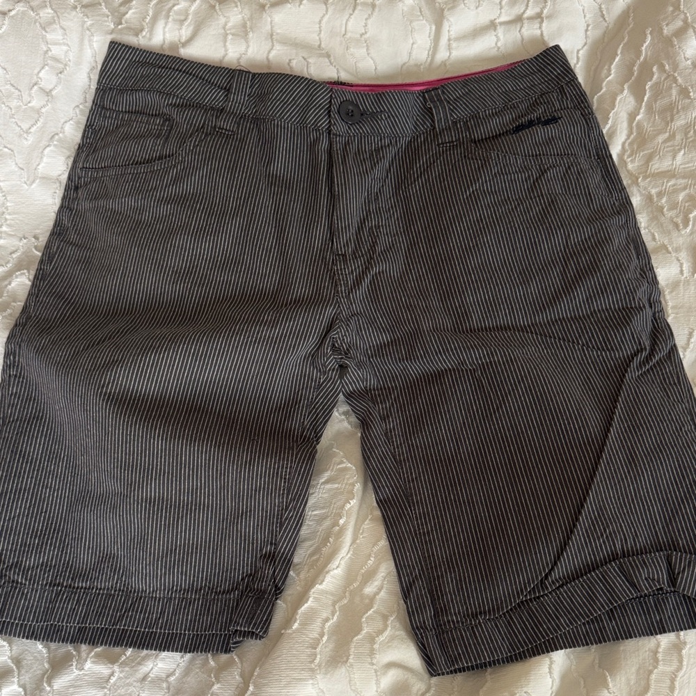 Men's Dark Blue Striped Shorts